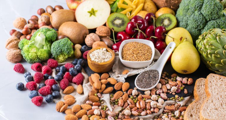 Selection of healthy rich fiber sources vegan food for cooking Anti Inflammatory DIet